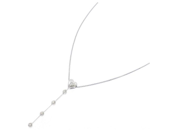 Autre Marque Collana a Cuore in Oro Bianco Au750 e Diamanti Argento - vista 2