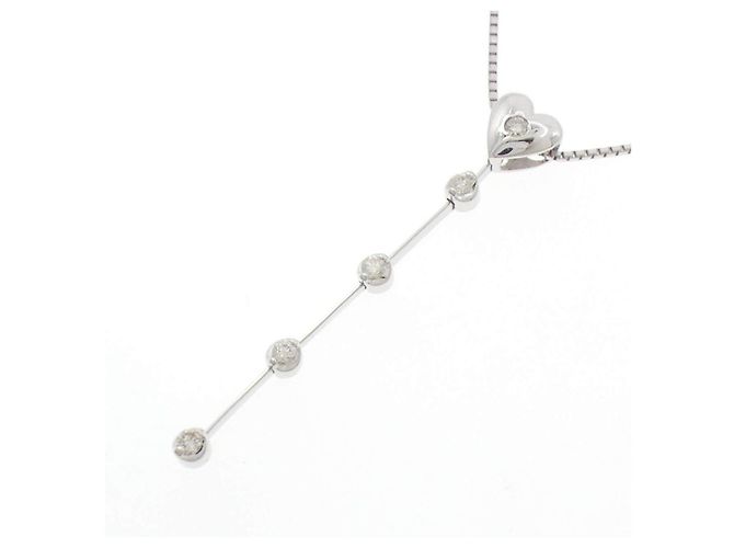 Autre Marque Collana a Cuore in Oro Bianco Au750 e Diamanti Argento - vista 3