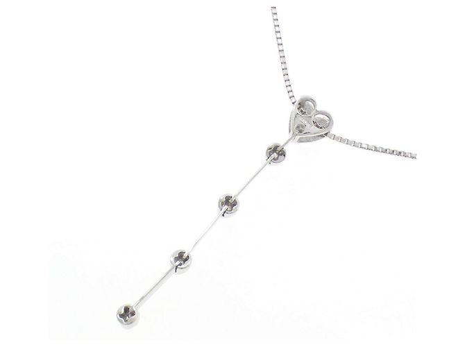 Autre Marque Collana a Cuore in Oro Bianco Au750 e Diamanti Argento - vista 4
