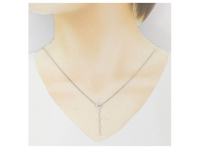 Autre Marque Collana a Cuore in Oro Bianco Au750 e Diamanti Argento - vista 6