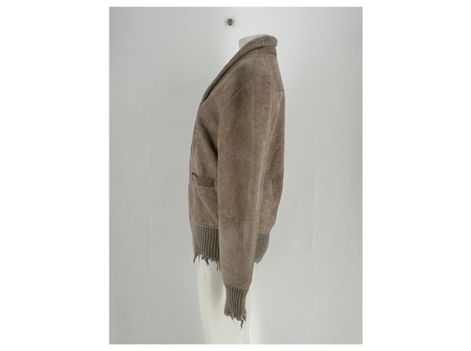 Autre Marque Beige Lammfelljacke - Ansicht 3