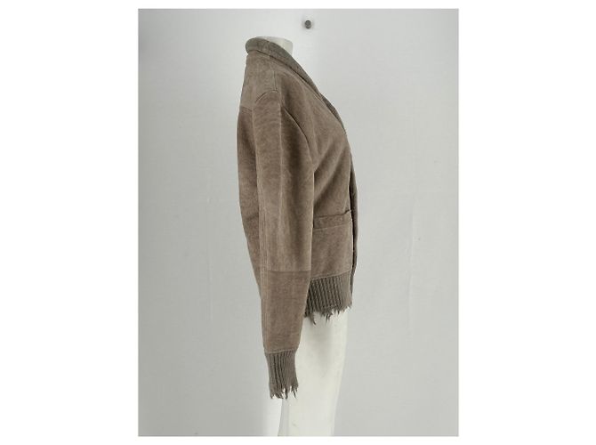 Autre Marque Beige Lammfelljacke - Ansicht 4