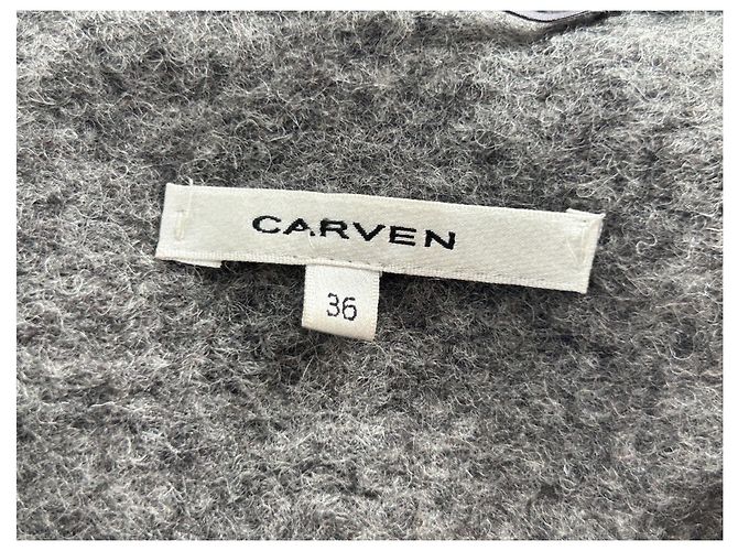 Carven Wollmantel Grau Größe 36 - Ansicht 5