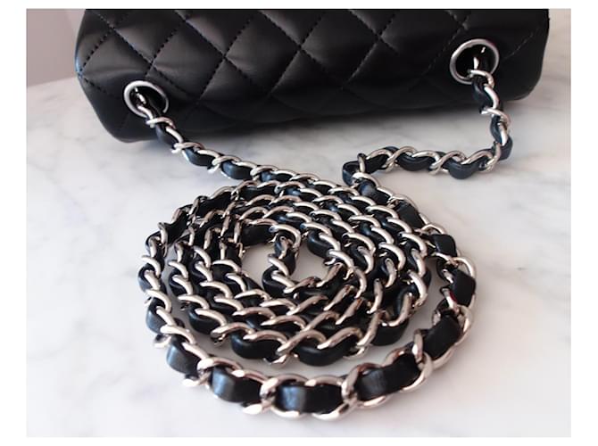 Timeless Chanel Classic Flap Mini Borsa Nera Nero - vista 6