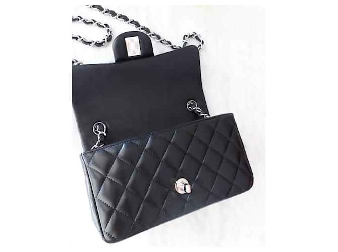Timeless Chanel Classic Flap Mini Borsa Nera Nero - vista 8
