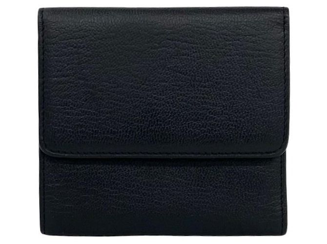 Chanel Coco Mark Hardware Leder Tri-fold Mini Wallet Schwarz - Ansicht 2