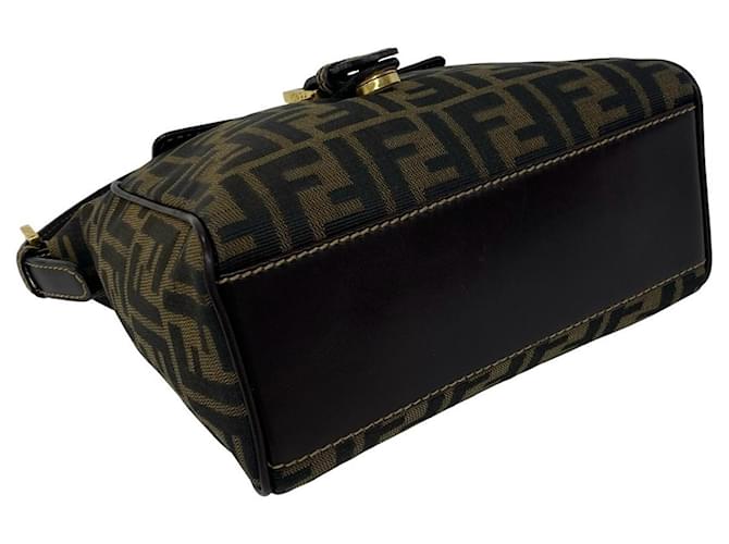 Fendi Zucca FF Pattern Handtasche Braun Schwarz - Ansicht 5