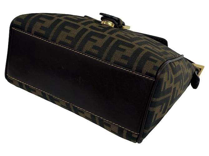 Fendi Zucca FF Pattern Handtasche Braun Schwarz - Ansicht 6