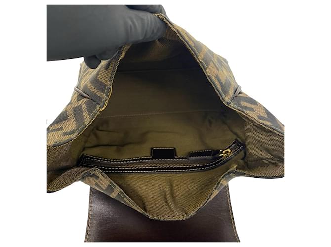 Fendi Zucca FF Pattern Handtasche Braun Schwarz - Ansicht 7