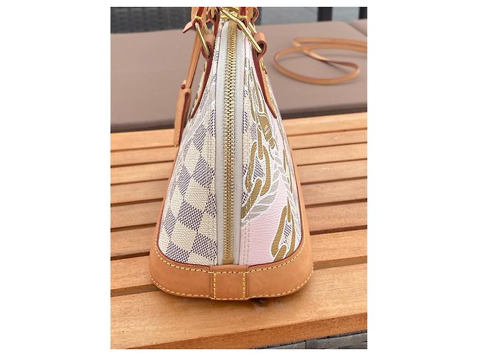 Borsa Louis Vuitton Alma BB Nautical Damier Azur Marrone Rosa Beige - vista 3
