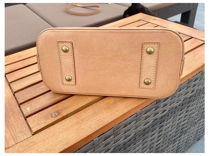 Borsa Louis Vuitton Alma BB Nautical Damier Azur Marrone Rosa Beige - vista 5