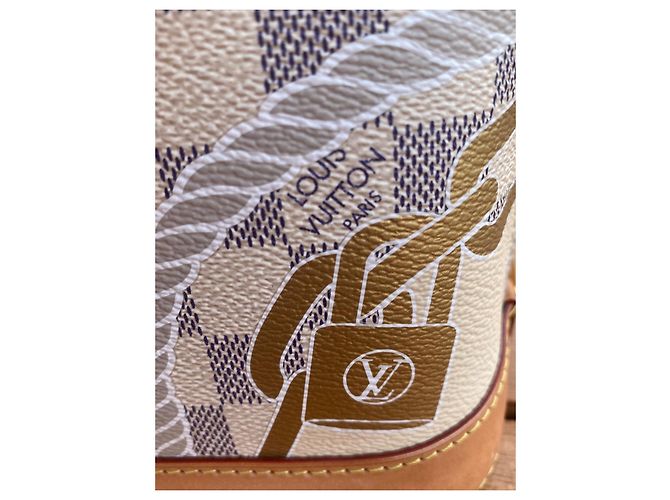 Borsa Louis Vuitton Alma BB Nautical Damier Azur Marrone Rosa Beige - vista 7