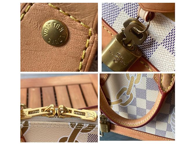 Borsa Louis Vuitton Alma BB Nautical Damier Azur Marrone Rosa Beige - vista 9
