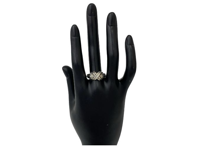 Tiffany & Co Anello Tiffany Vintage Signature Cross Argento - vista 2