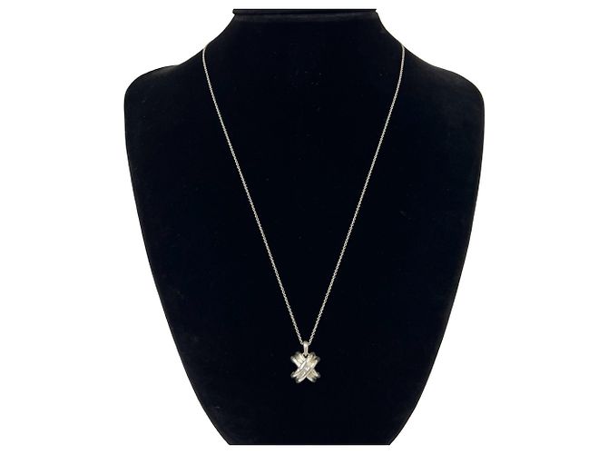 Tiffany & Co Collana Croce Tiffany Vintage Signature Argento - vista 2