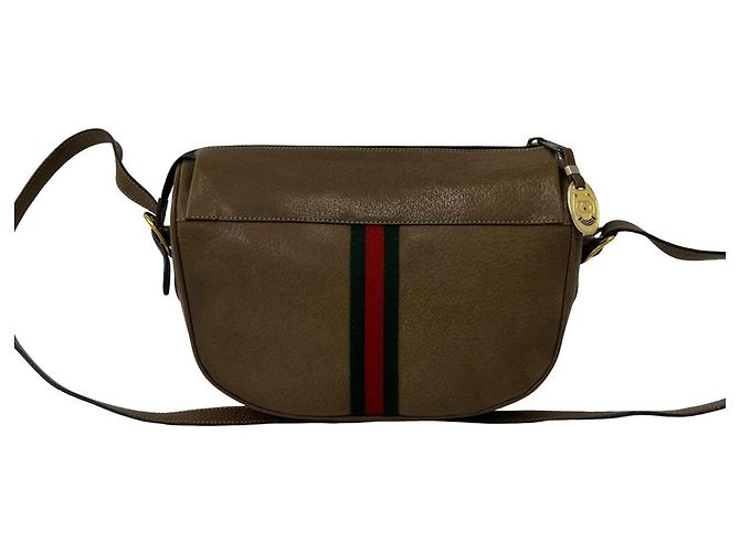 Borsa a tracolla mini Gucci Old Sherry Line Marrone Rosso Verde - vista 3