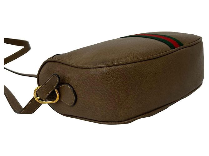 Borsa a tracolla mini Gucci Old Sherry Line Marrone Rosso Verde - vista 7