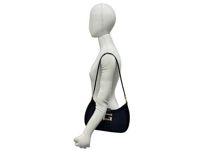 Borsa a spalla e tote Gucci G-Logo Nero Blu navy - vista 2