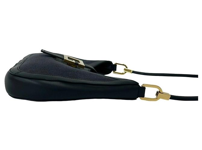 Borsa a spalla e tote Gucci G-Logo Nero Blu navy - vista 6