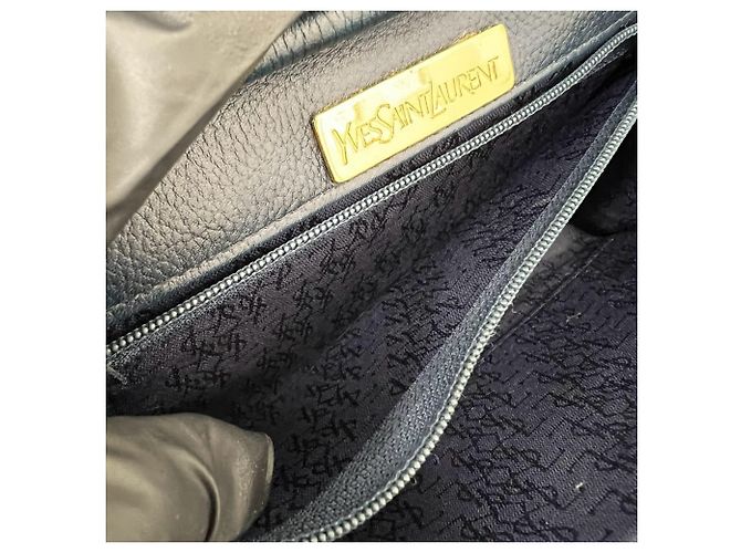 Mini borsa a tracolla in pelle blu navy Yves Saint Laurent - vista 10