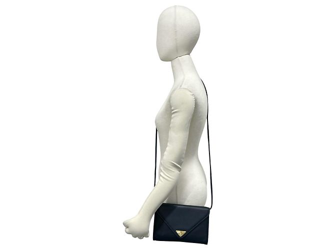Mini borsa a tracolla in pelle blu navy Yves Saint Laurent - vista 2