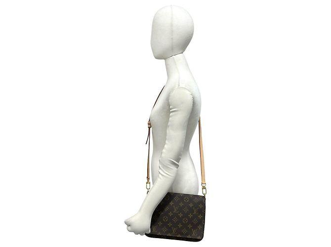 Mini borsa a tracolla Louis Vuitton in pelle marrone - vista 2