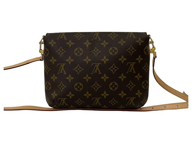 Mini borsa a tracolla Louis Vuitton in pelle marrone - vista 3