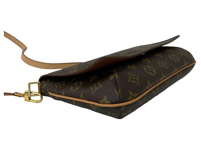 Mini borsa a tracolla Louis Vuitton in pelle marrone - vista 7