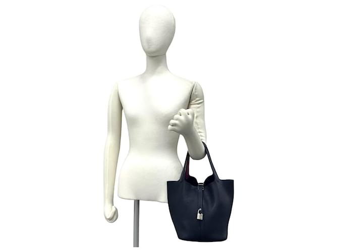 Hermès Borsa Hermes Picotin Lock MM Blu navy - vista 2