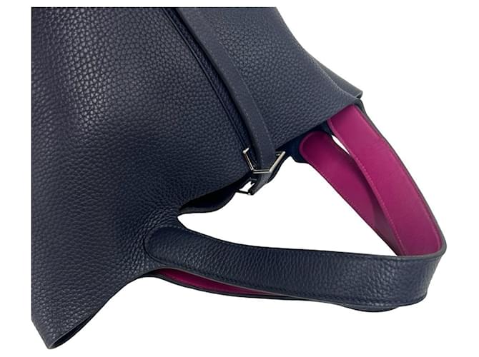 Hermès Borsa Hermes Picotin Lock MM Blu navy - vista 4