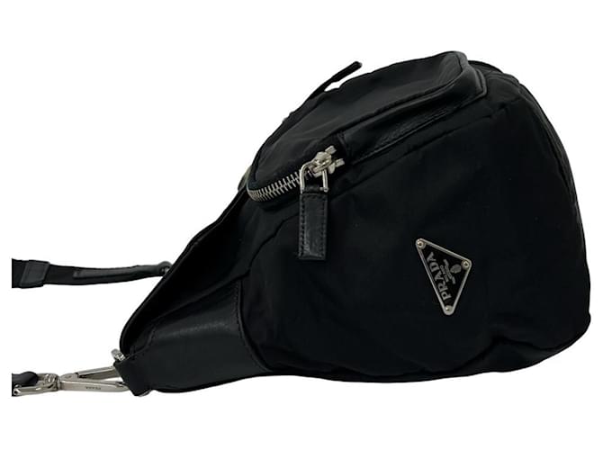 Borsa a tracolla Prada in nylon e pelle Nero - vista 5