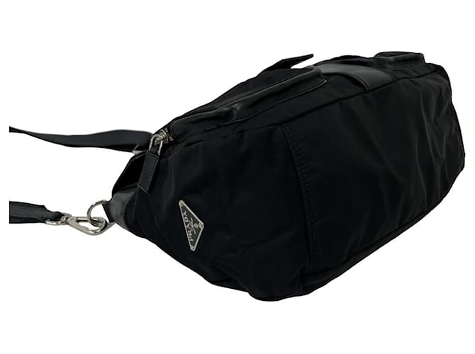 Borsa a tracolla Prada in nylon e pelle Nero - vista 7