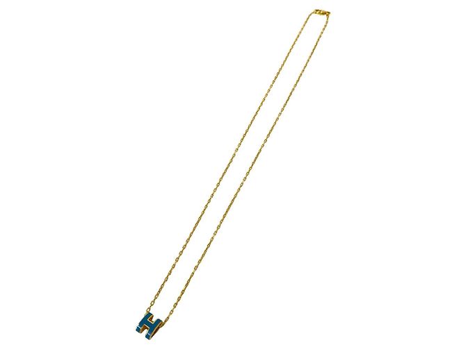 Hermès Collana HERMES Mini Pop H con pendente placcato oro Blu D'oro - vista 6
