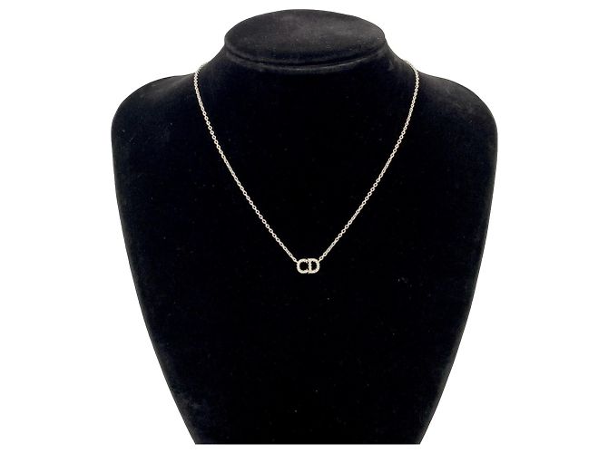 Collana Christian Dior CD Logo Argento - vista 2