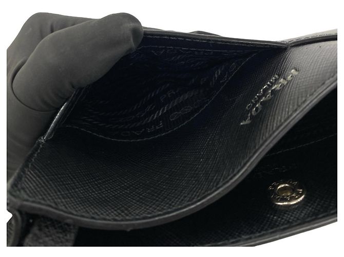 Mini borsa a tracolla Prada in pelle Saffiano nera Nero - vista 10