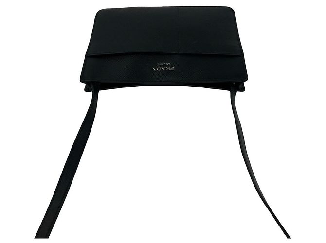Mini borsa a tracolla Prada in pelle Saffiano nera Nero - vista 4