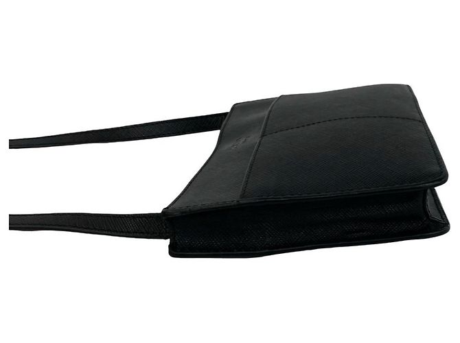 Mini borsa a tracolla Prada in pelle Saffiano nera Nero - vista 5