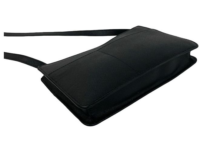 Mini borsa a tracolla Prada in pelle Saffiano nera Nero - vista 7