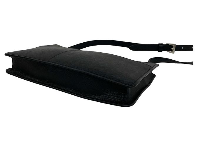Mini borsa a tracolla Prada in pelle Saffiano nera Nero - vista 8