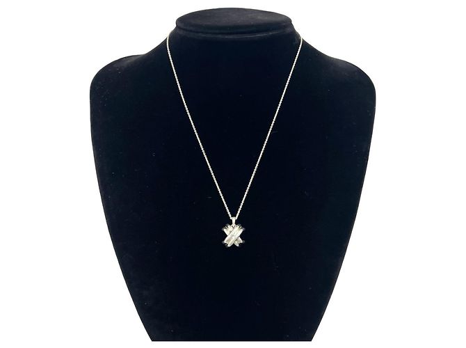 Tiffany & Co Collana Croce Tiffany Vintage Signature Argento - vista 2