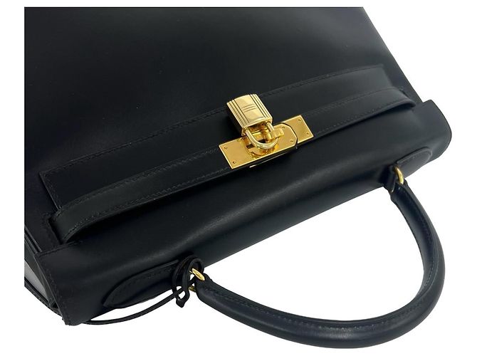 Hermès HERMES Vintage Kelly 32 Handtasche Schwarz - Ansicht 4