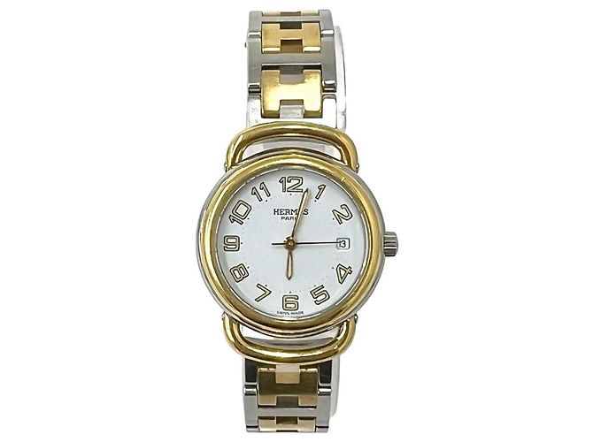 Hermès Hermes Pullman vergoldete Quartz Armbanduhr - Ansicht 4
