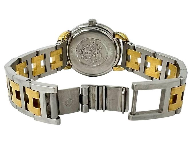 Hermès Hermes Pullman vergoldete Quartz Armbanduhr - Ansicht 9
