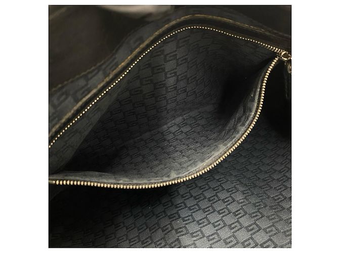 Bolsa Semi One Shoulder em lona e couro com ferragens Interlocking G Gucci Preto - vista 10