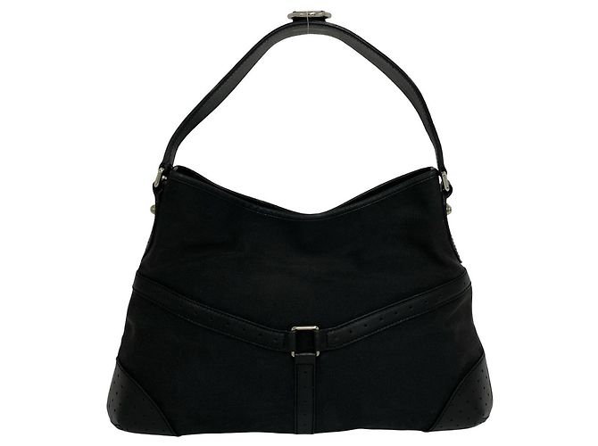 Bolsa Semi One Shoulder em lona e couro com ferragens Interlocking G Gucci Preto - vista 3