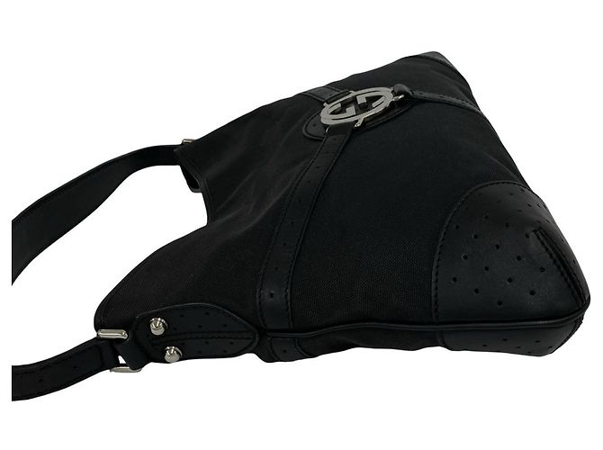 Bolsa Semi One Shoulder em lona e couro com ferragens Interlocking G Gucci Preto - vista 5