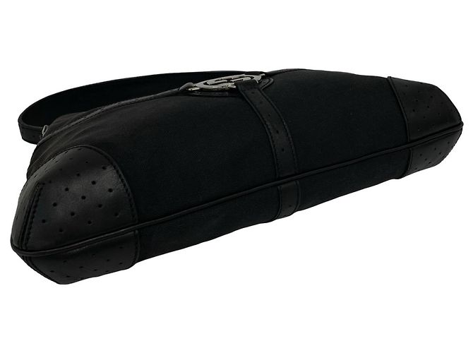 Bolsa Semi One Shoulder em lona e couro com ferragens Interlocking G Gucci Preto - vista 7