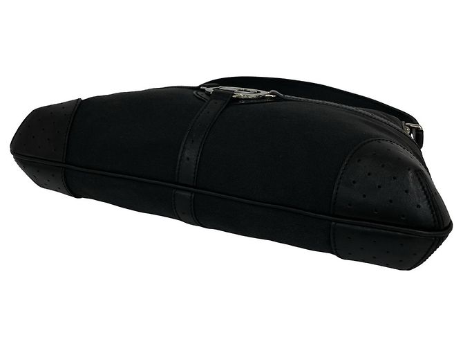 Bolsa Semi One Shoulder em lona e couro com ferragens Interlocking G Gucci Preto - vista 8
