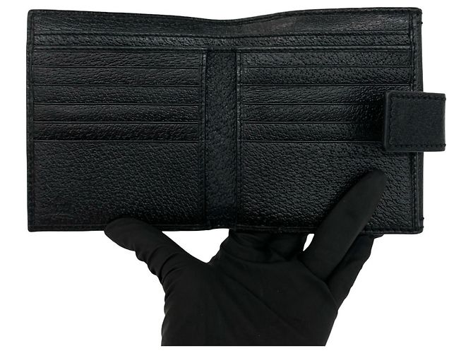 Gucci Bamboo GG Pattern Leder Bi-fold Geldbörse Schwarz - Ansicht 7