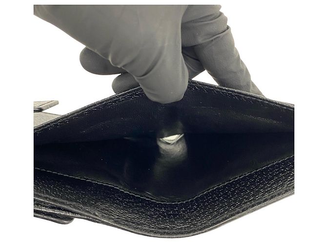 Gucci Bamboo GG Pattern Leder Bi-fold Geldbörse Schwarz - Ansicht 8